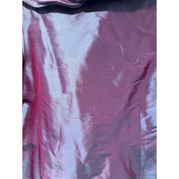 Lorain Croft 100% Silk Wrap Blouse Cocktail Metallic Shimmer Purple Small JL - Picture 13 of 14